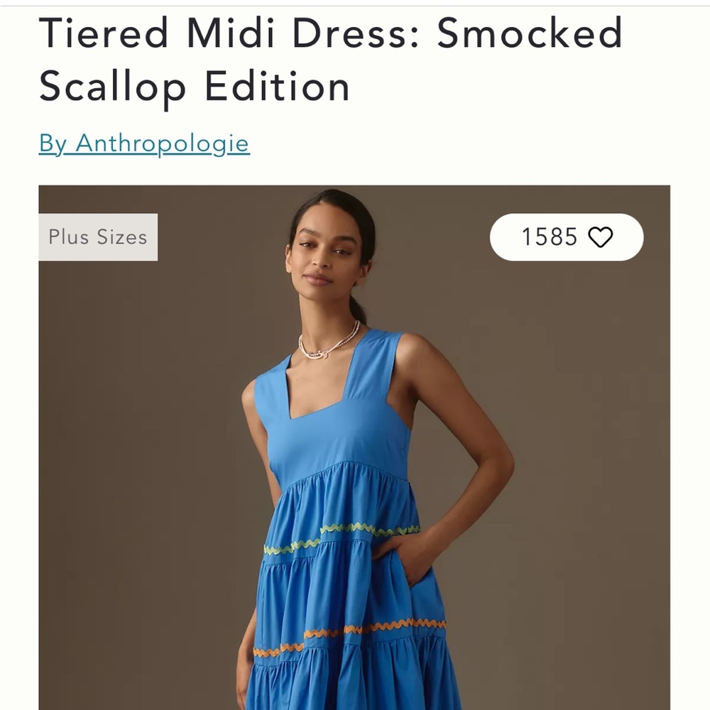 Anthropology tired midi dress medium. NWT
